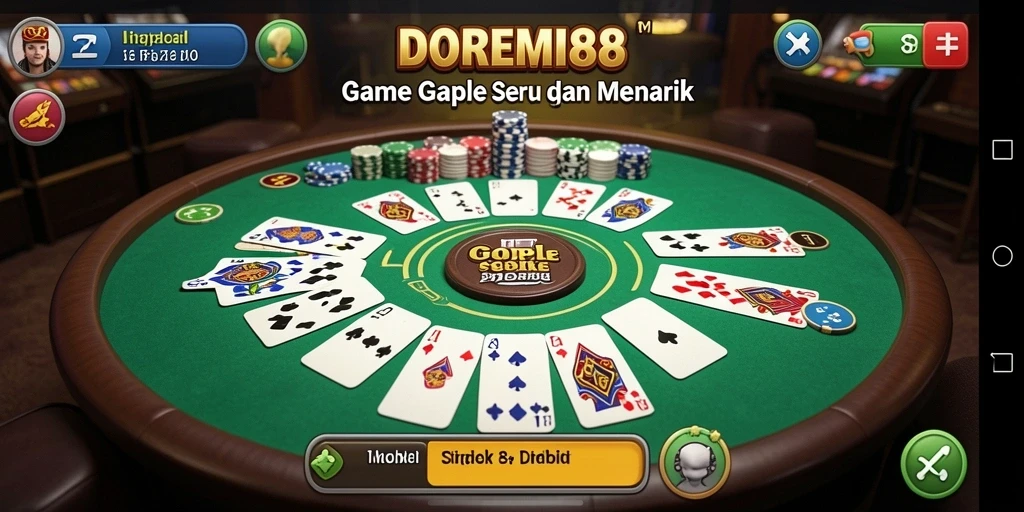 Tampilan screenshot DOREMI88 memperlihatkan gameplay seru Gaple yang penuh strategi.