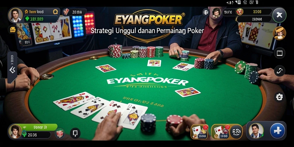 Tampilan screenshot dari gameplay strategi poker yang mendebarkan.