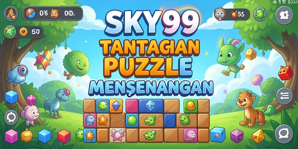 Tampilan gameplay <strong>SKY99</strong> dengan teka-teki menantang yang berwarna-warni.